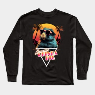 Retro Wave American Guinea Pig Vibes Long Sleeve T-Shirt